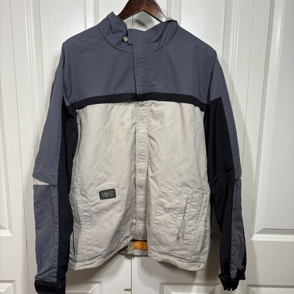Burton Ronin Ski Jacket Gray Black Snowboarding Mens M Stained 90s Y2K Retro - Picture 1 of 13